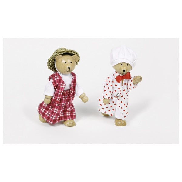 Goki Wooden Dress Up Bears Dolls One Bear And Outfits in Wood