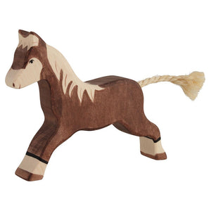 Horse, running, dark brown