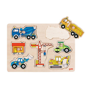 Lift out puzzle - building site vehicles