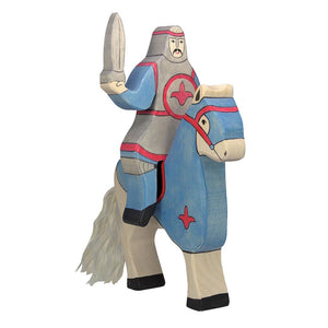 Blue knight, riding (without horse)