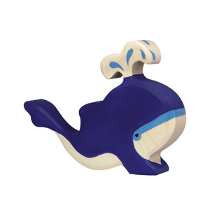 Blue whale with water fountain