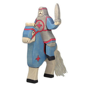 Blue knight, riding (without horse)