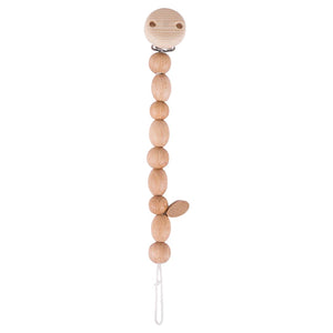 Natural Wooden Bead Pacifier Clip