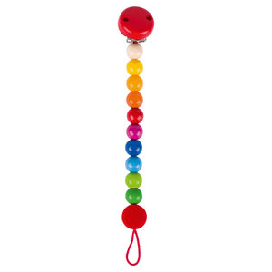 Rainbow Wooden Pacifier Clip Chain