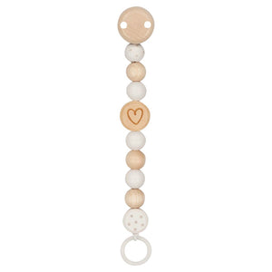 Heart Wooden Pacifier Clip
