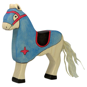 Tournament horse, blue
