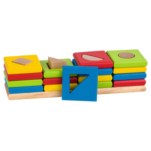 The 4 towers, shapes and colours sorting game