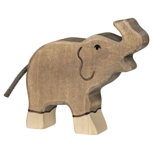 Elephant, small, trunk raised