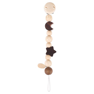 Moon and Star Natural Pacifier Clip