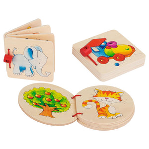 Wooden Discovery Board Books (12 per Display - 3 assorted)