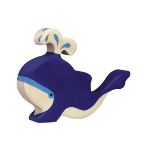 Blue whale with water fountain