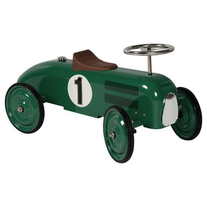 Classic Vintage Race Car Ride-On Vehicle, Green