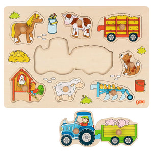 Lift-out puzzle - Tractor with trailers