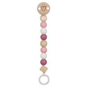 Pink Heart Pacifier Clip