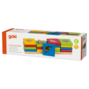 The 4 towers, shapes and colours sorting game