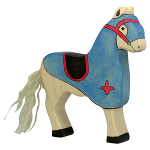 Tournament horse, blue