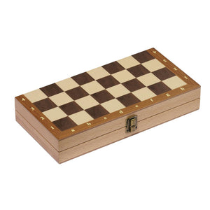 Chess set in a wooden hinged case